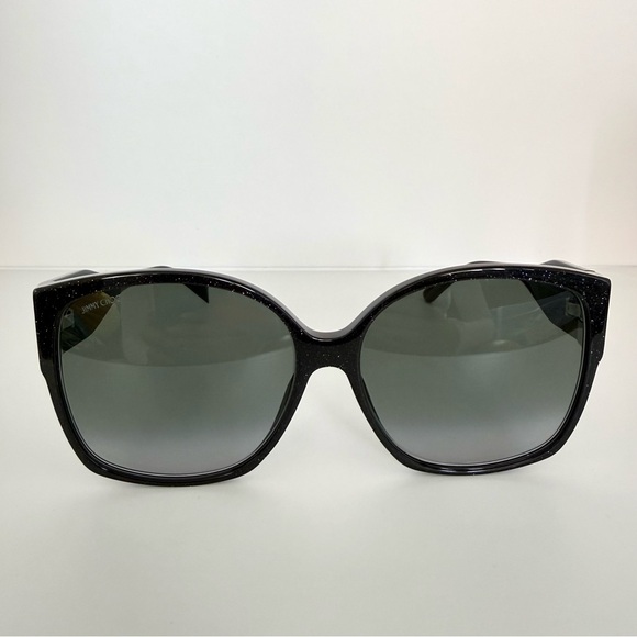NEW!!! Jimmy Choo women black glitter sunglasses NOEMI/S DXF9O Authentic main image 4